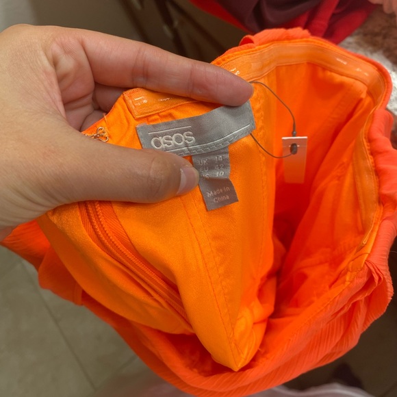 Orange ASOS draped Dress - Picture 2 of 6